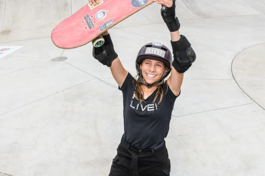 Ana Aguiar comemorando.